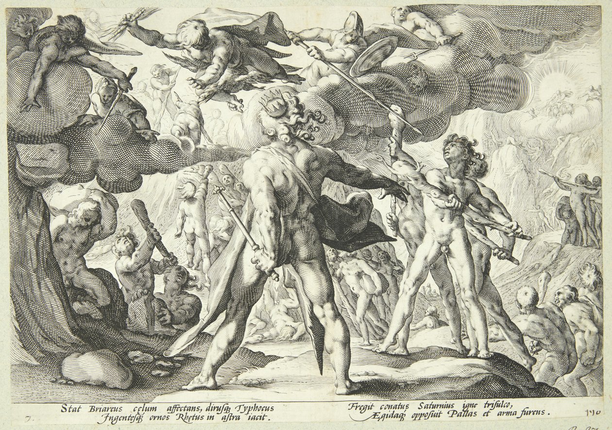 Kjempene stormer himmelen av Hendrick Goltzius