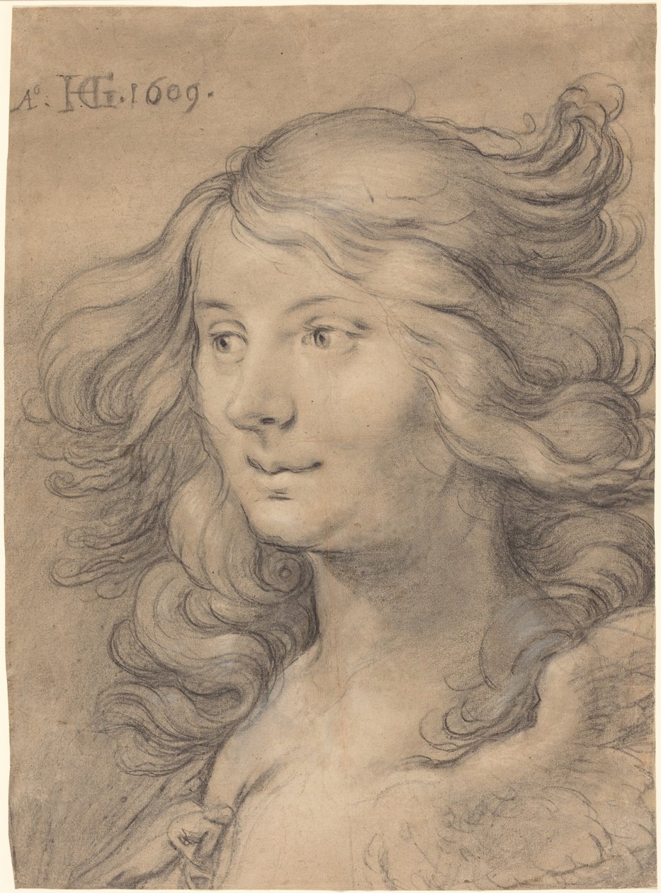 Hodet til en sirene av Hendrick Goltzius