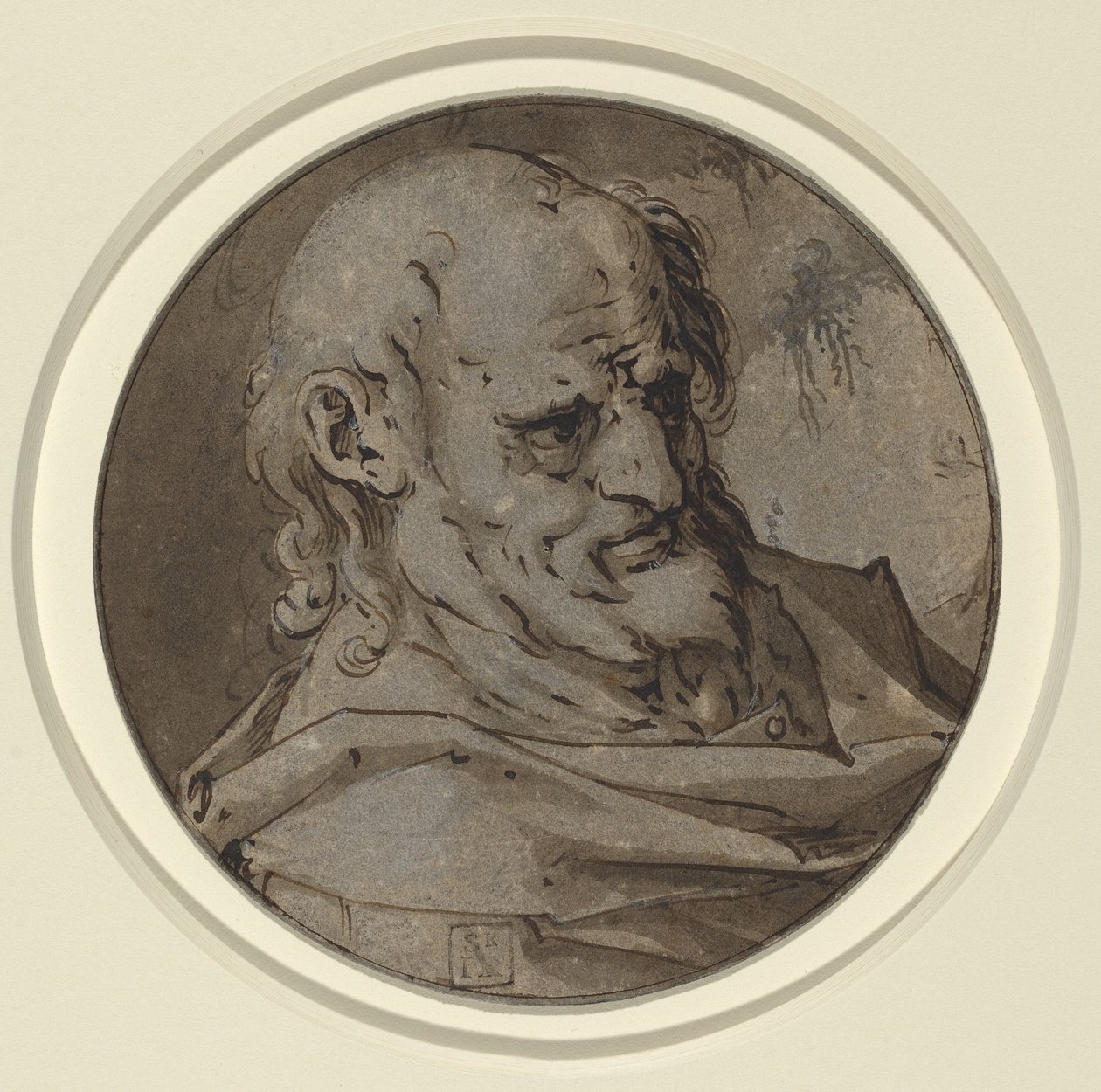 Hodet til en apostel av Hendrick Goltzius