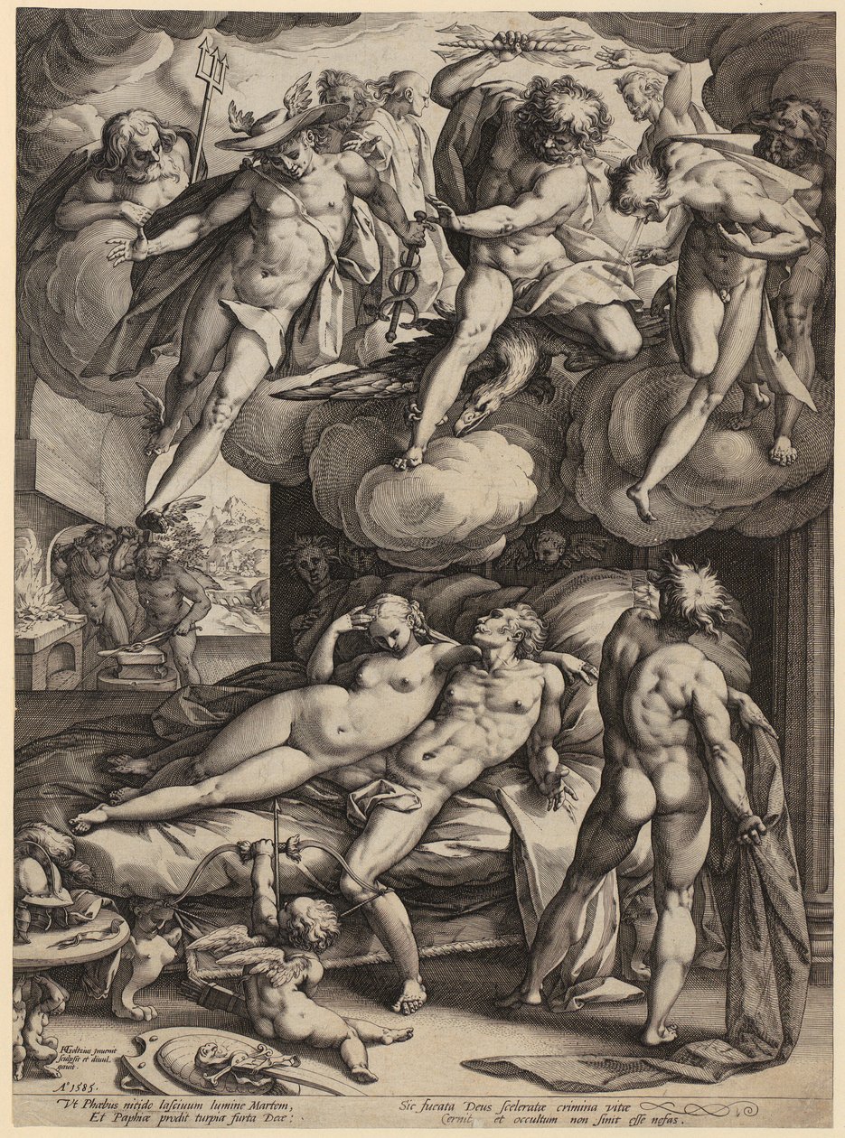 Den hellige familie med Johannes døperen som gutt, plate 6 fra serien «Jomfru Marias liv» av Hendrick Goltzius