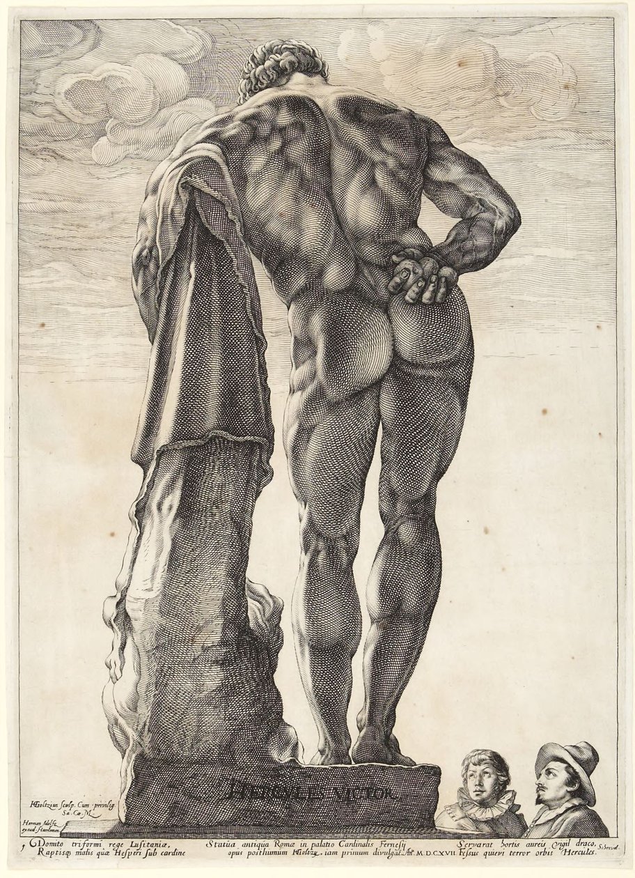 Herkules Farnese, sett bakfra av Hendrick Goltzius