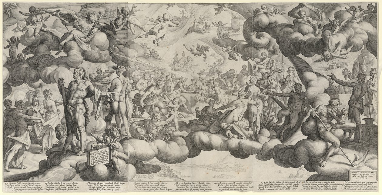 Bryllupet mellom Amor og Psyche av Hendrick Goltzius
