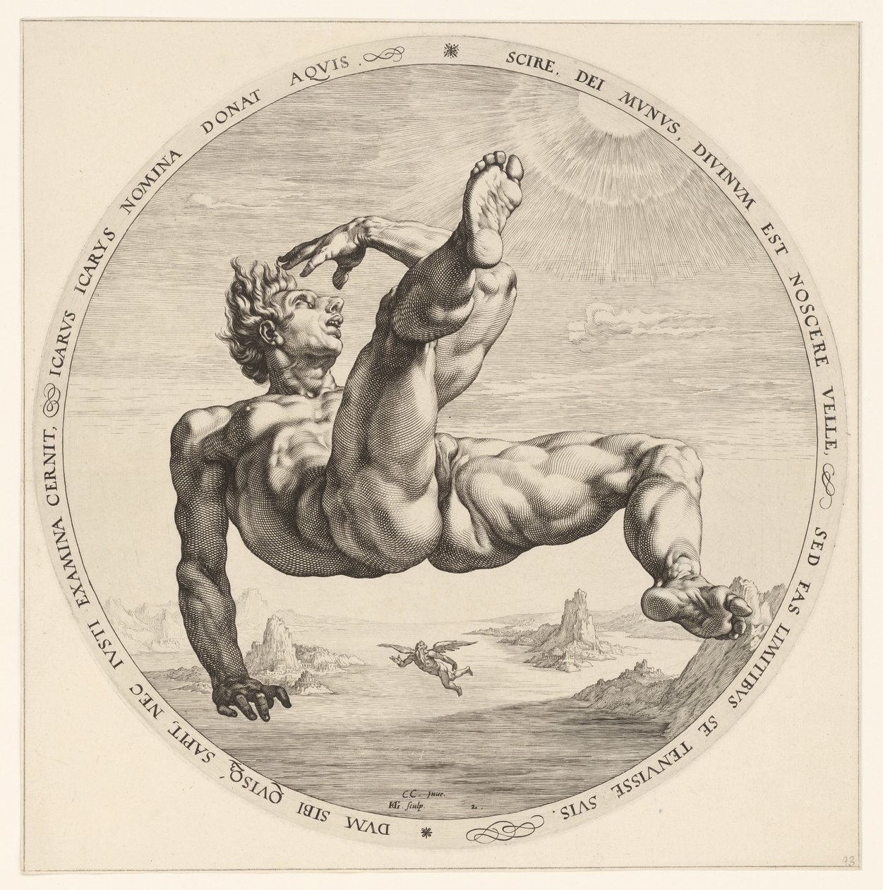 Ikaros De vier vallers (serietittel) av Hendrick Goltzius