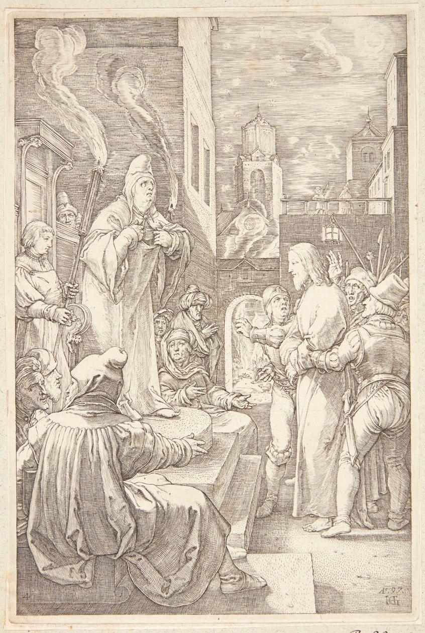 Jesus foran rådet av Hendrick Goltzius