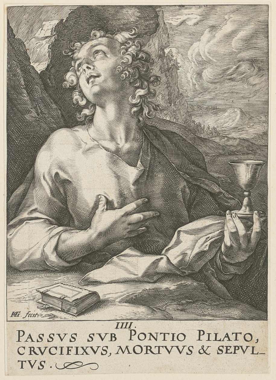 Johannes, blad 4 i serien «Kristus, de tolv apostlene og Paulus» av Hendrick Goltzius