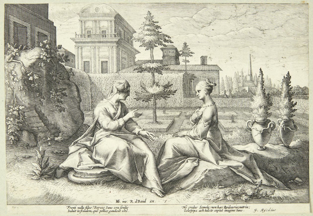 Juno forkledd som Beroë advarer Semele av Hendrick Goltzius