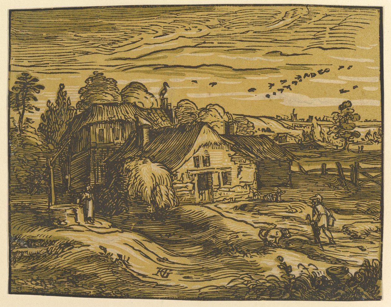 Landskap med hytte av Hendrick Goltzius