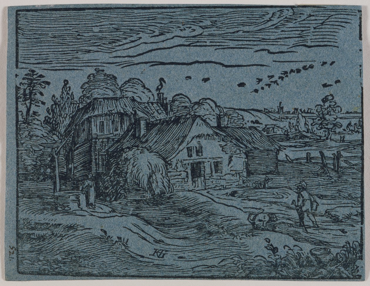 Landskap med bondebolig av Hendrick Goltzius