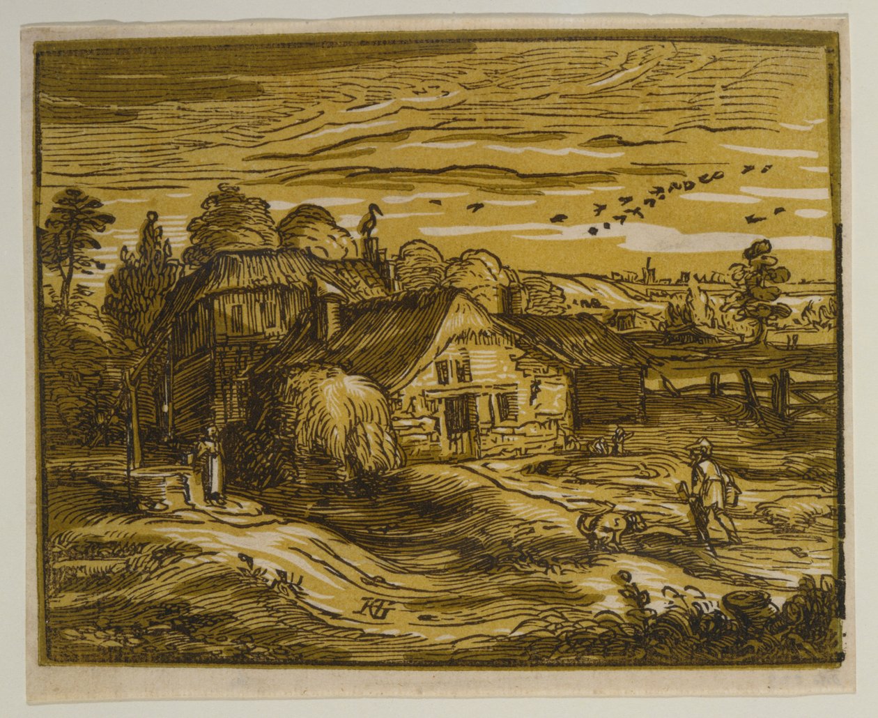 Landskap med en gård, fra serien «De fire små landskapene» av Hendrick Goltzius