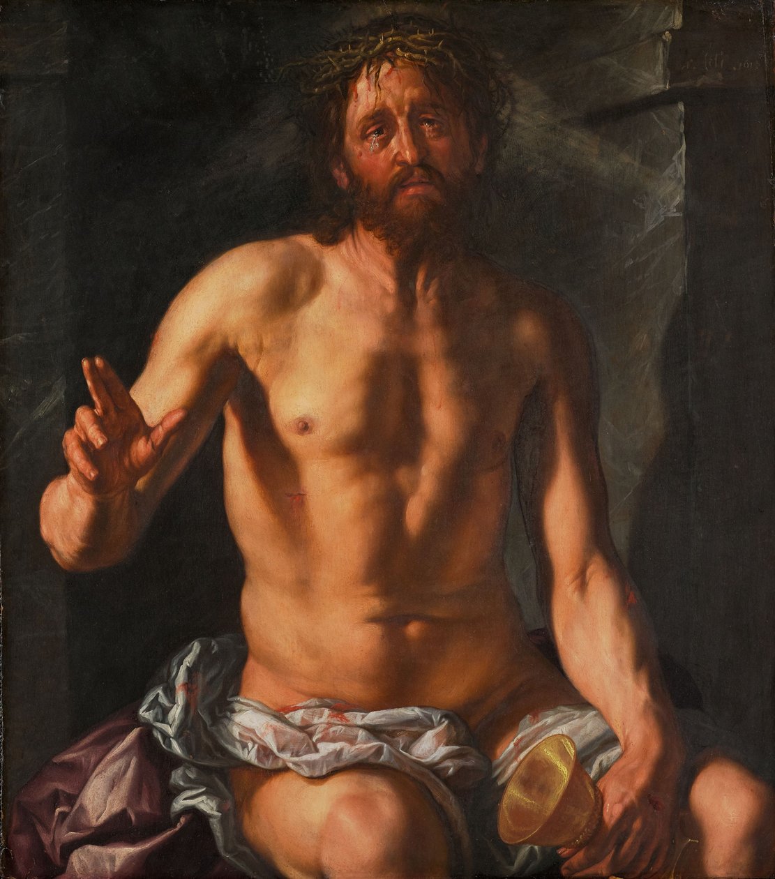 Smertensmannen med en kalk (Kristus som frelser) av Hendrick Goltzius