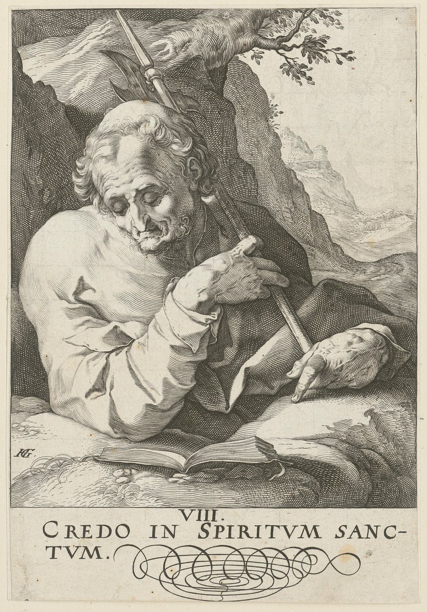 Matteus, blad 9 i serien «Kristus, de tolv apostlene og Paulus» av Hendrick Goltzius