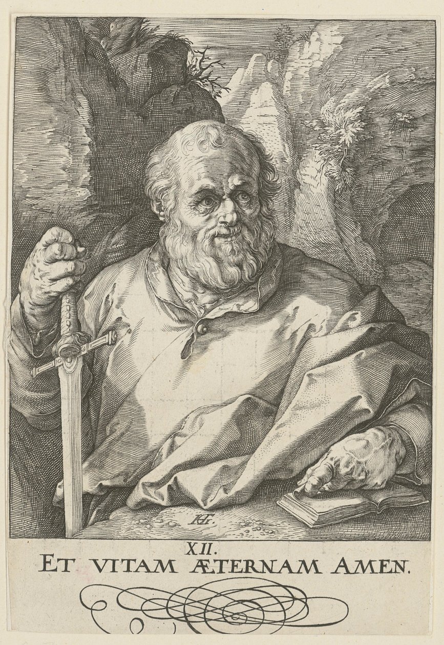 Matthias, blad 13 i serien «Kristus, de tolv apostlene og Paulus» av Hendrick Goltzius