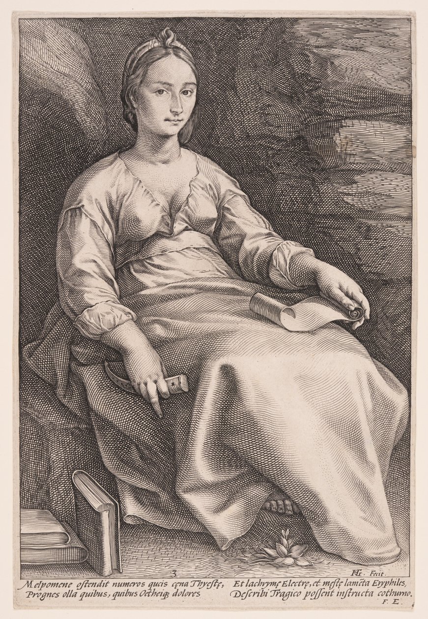 Melpomene, tragediens muse, fra De ni musene av Hendrick Goltzius