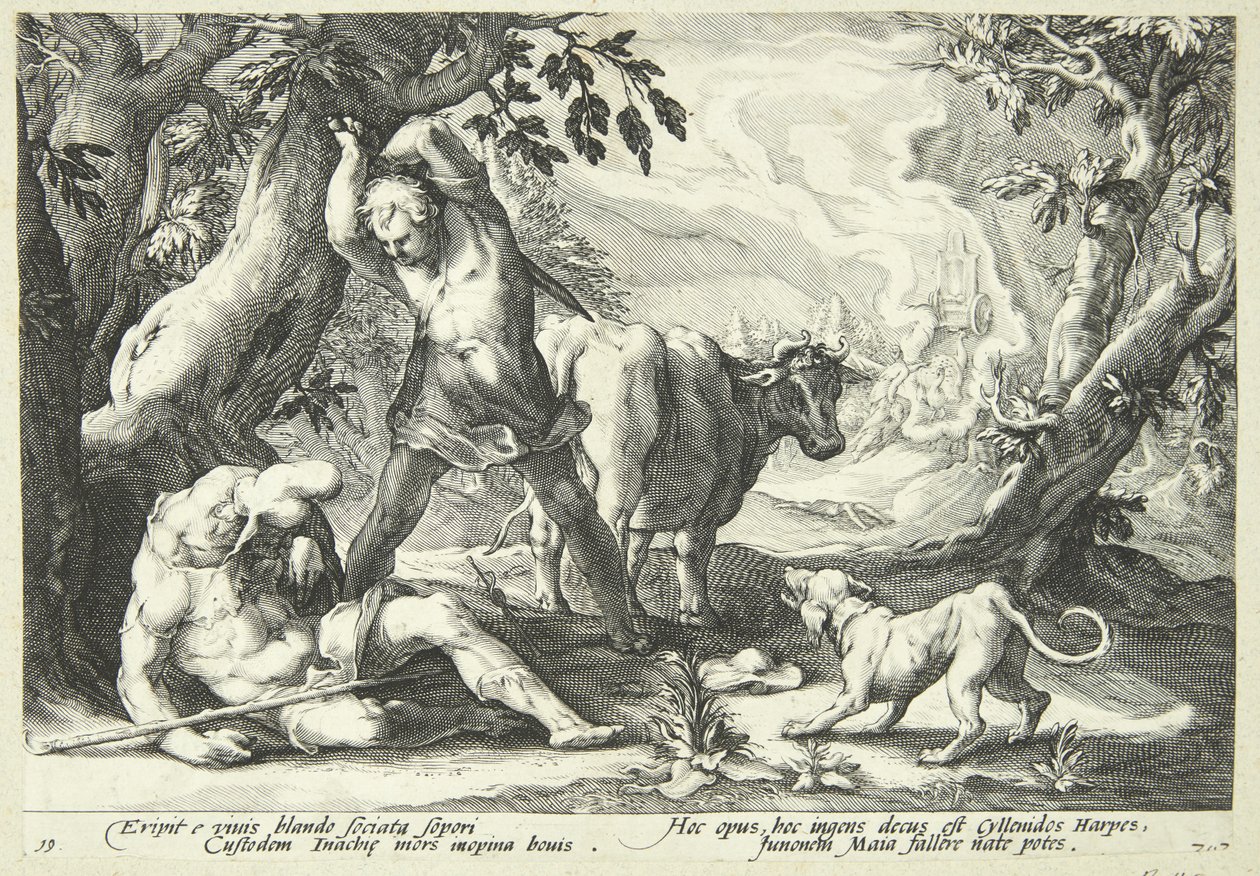 Mercury dreper Argus av Hendrick Goltzius