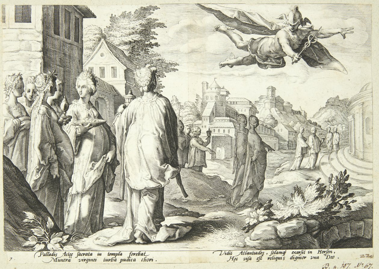 Merkur forelsker seg i Herse av Hendrick Goltzius