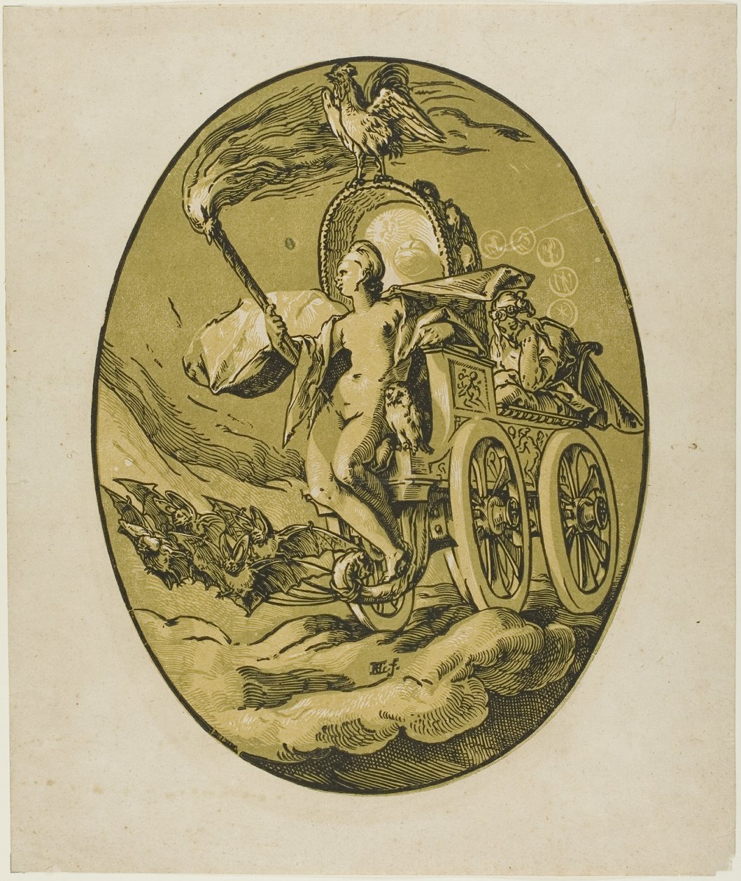 Nox, plate syv fra Demogorgon and the Deities av Hendrick Goltzius