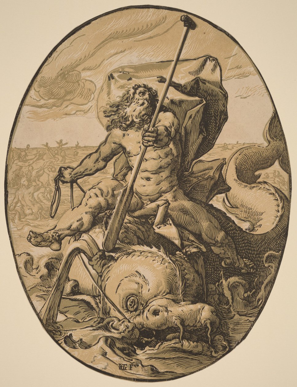 Oceanus av Hendrick Goltzius