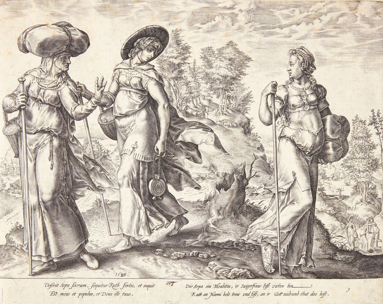 Orpa forlater Rut og Noomi av Hendrick Goltzius