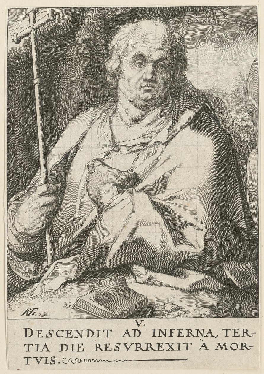 Filippus, blad 5 i serien «Kristus, de tolv apostlene og Paulus» av Hendrick Goltzius