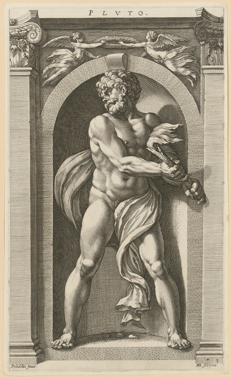 Pluto, ark 3 i serien «Åtte antikke guddommer» av Hendrick Goltzius