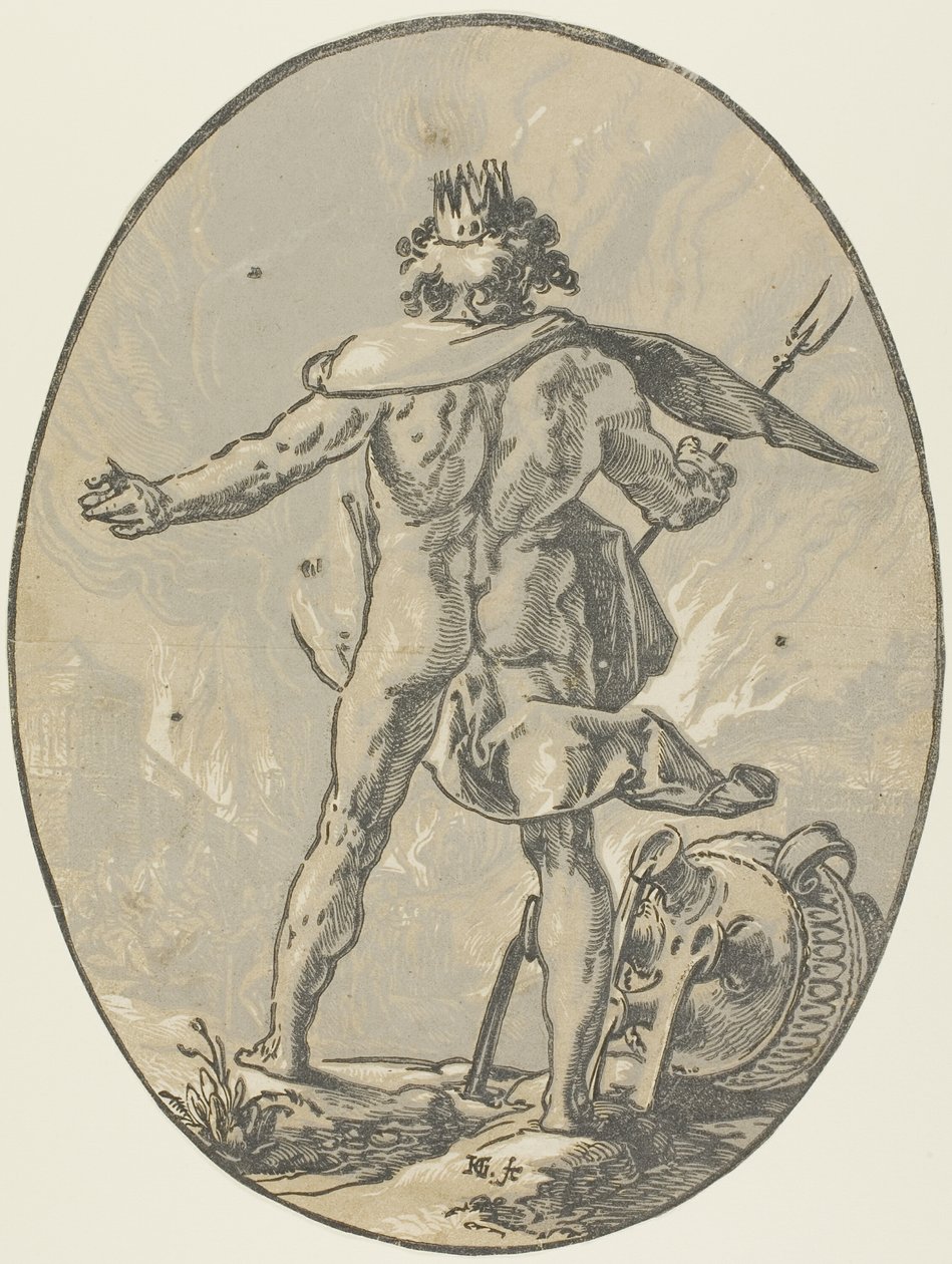 Pluto, plate fire fra Demogorgon and the Deities av Hendrick Goltzius