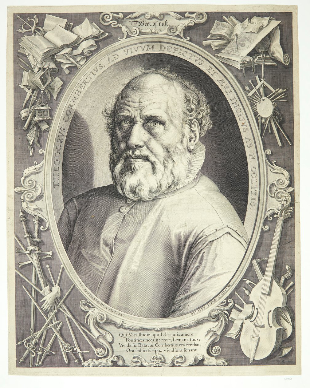 Portrett av Dirck Volkertsz Coornhert av Hendrick Goltzius