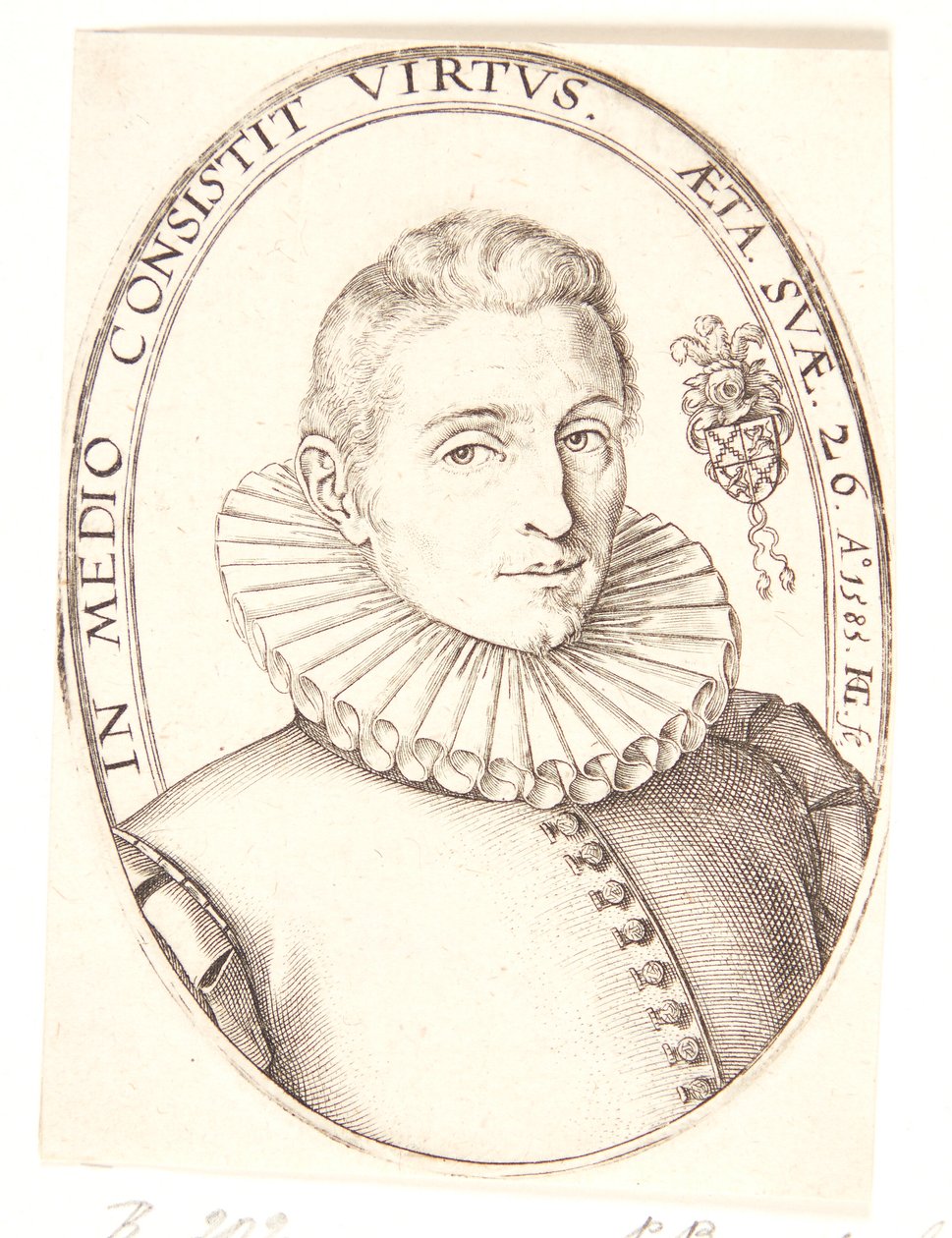 Portrett av en ung mann, vendt mot høyre av Hendrick Goltzius