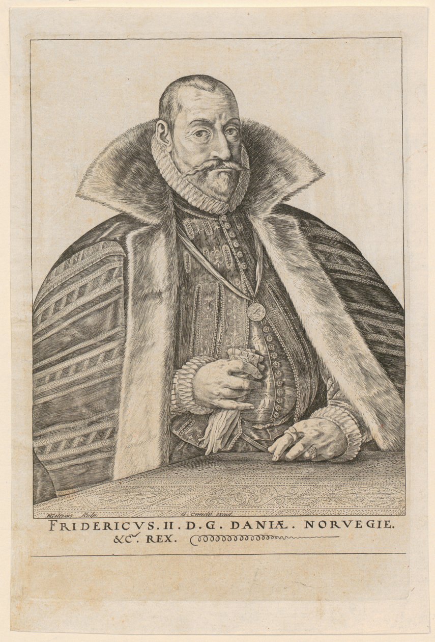 Portrett av Frederik II, konge av Danmark og Norge av Hendrick Goltzius