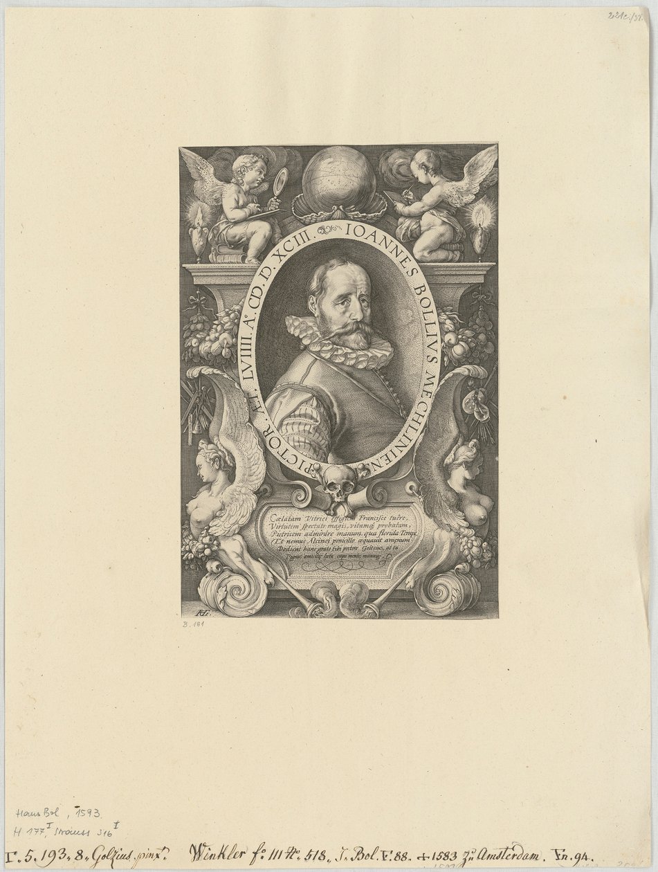 Portrett av Hans Bol av Hendrick Goltzius