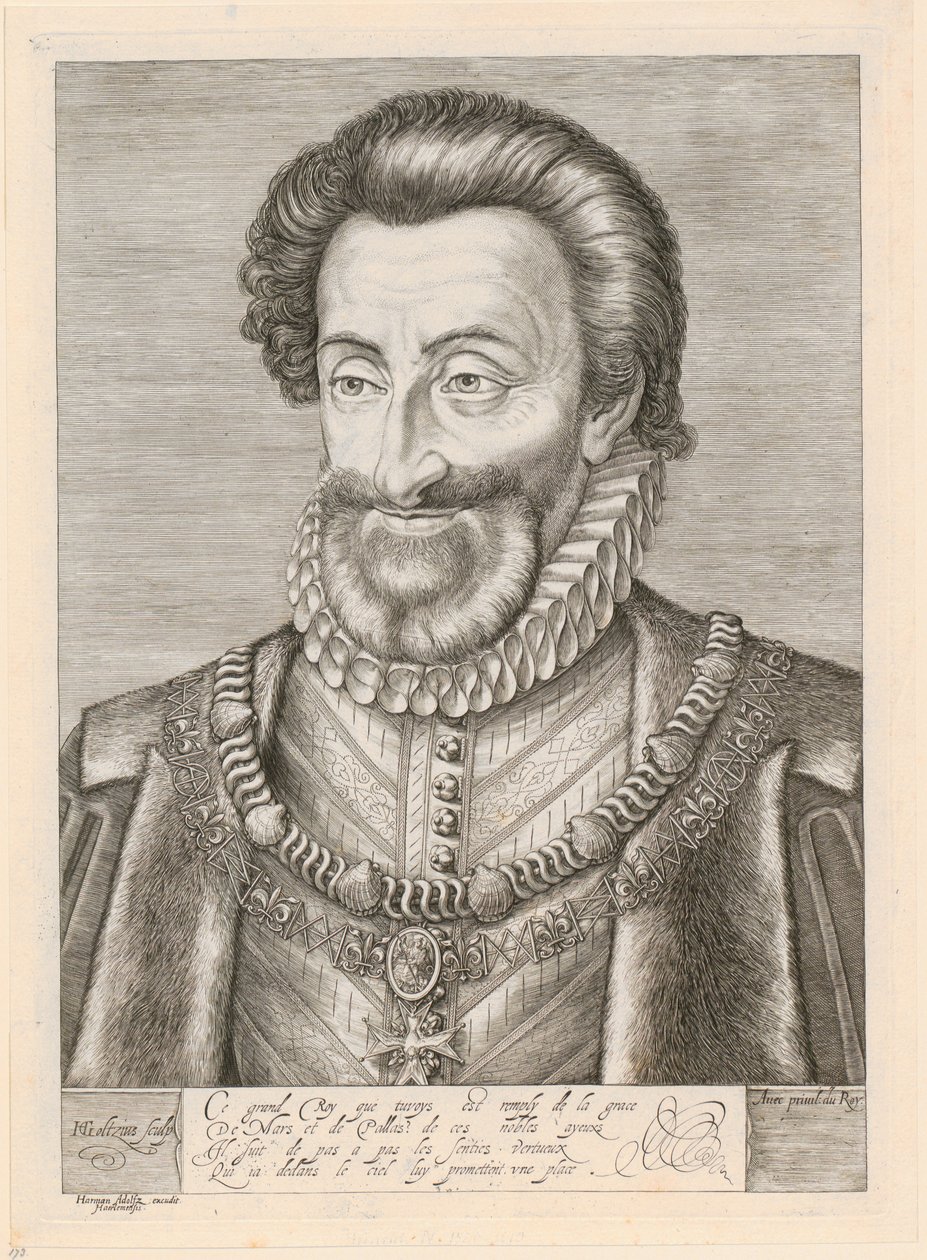 Portrett av Henrik IV, konge av Frankrike av Hendrick Goltzius