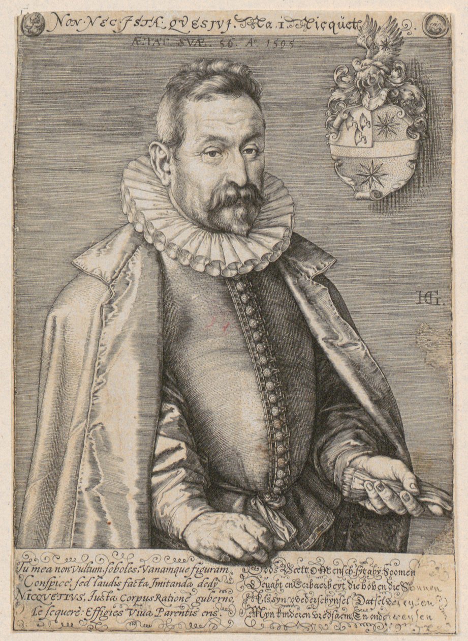 Portrett av Jan Nicquet av Hendrick Goltzius