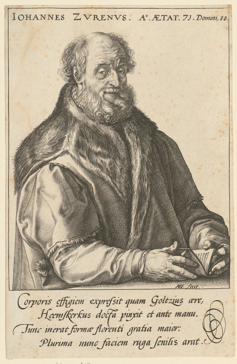 Portrett av Jan van Zuren [Suren; Surenus] av Hendrick Goltzius