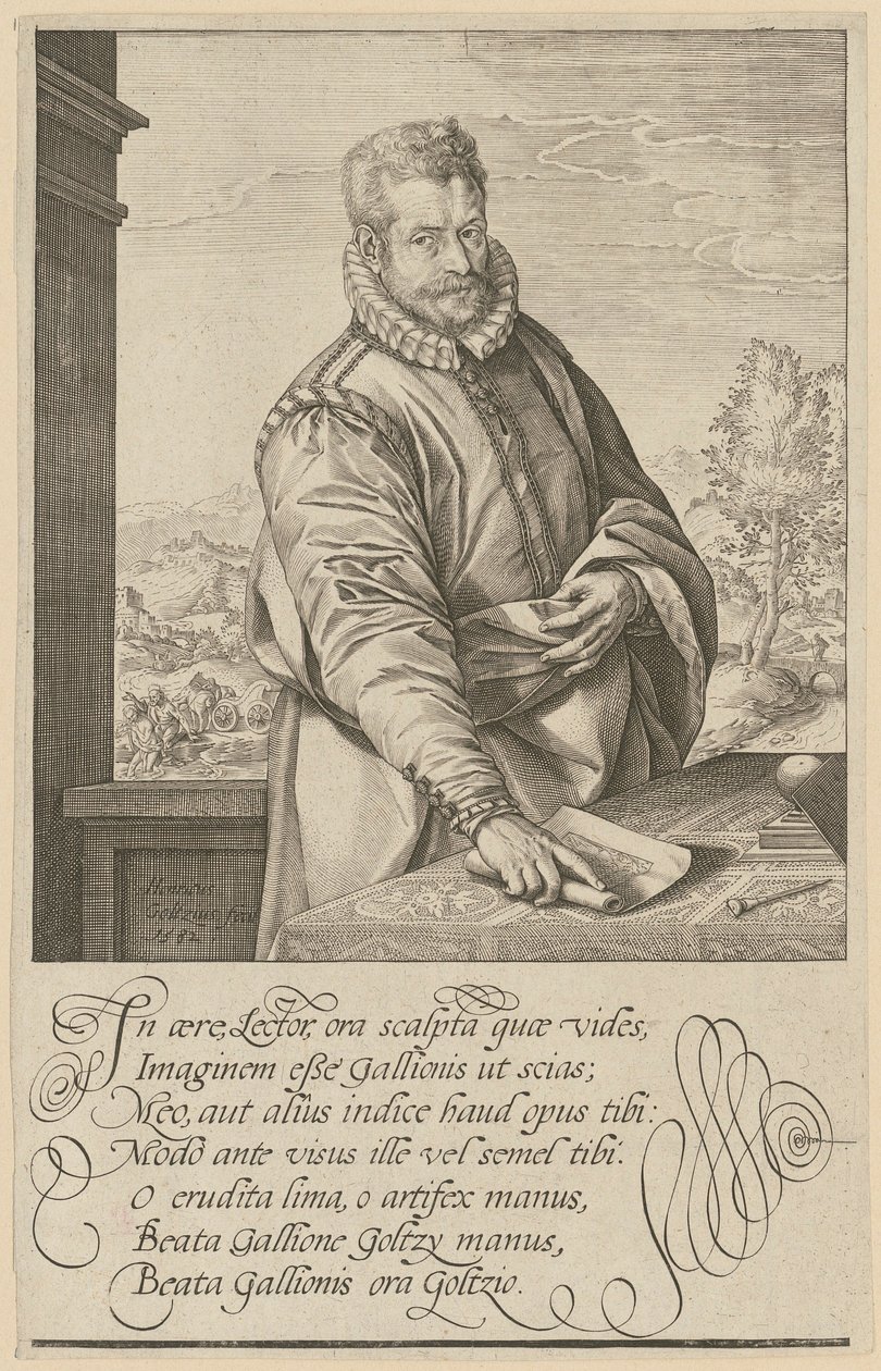 Portrett av Philips Galle av Hendrick Goltzius