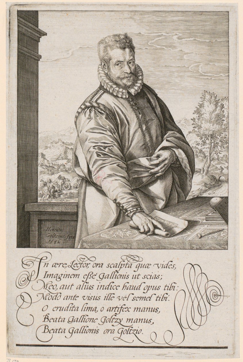 Portrett av Philips Galle av Hendrick Goltzius