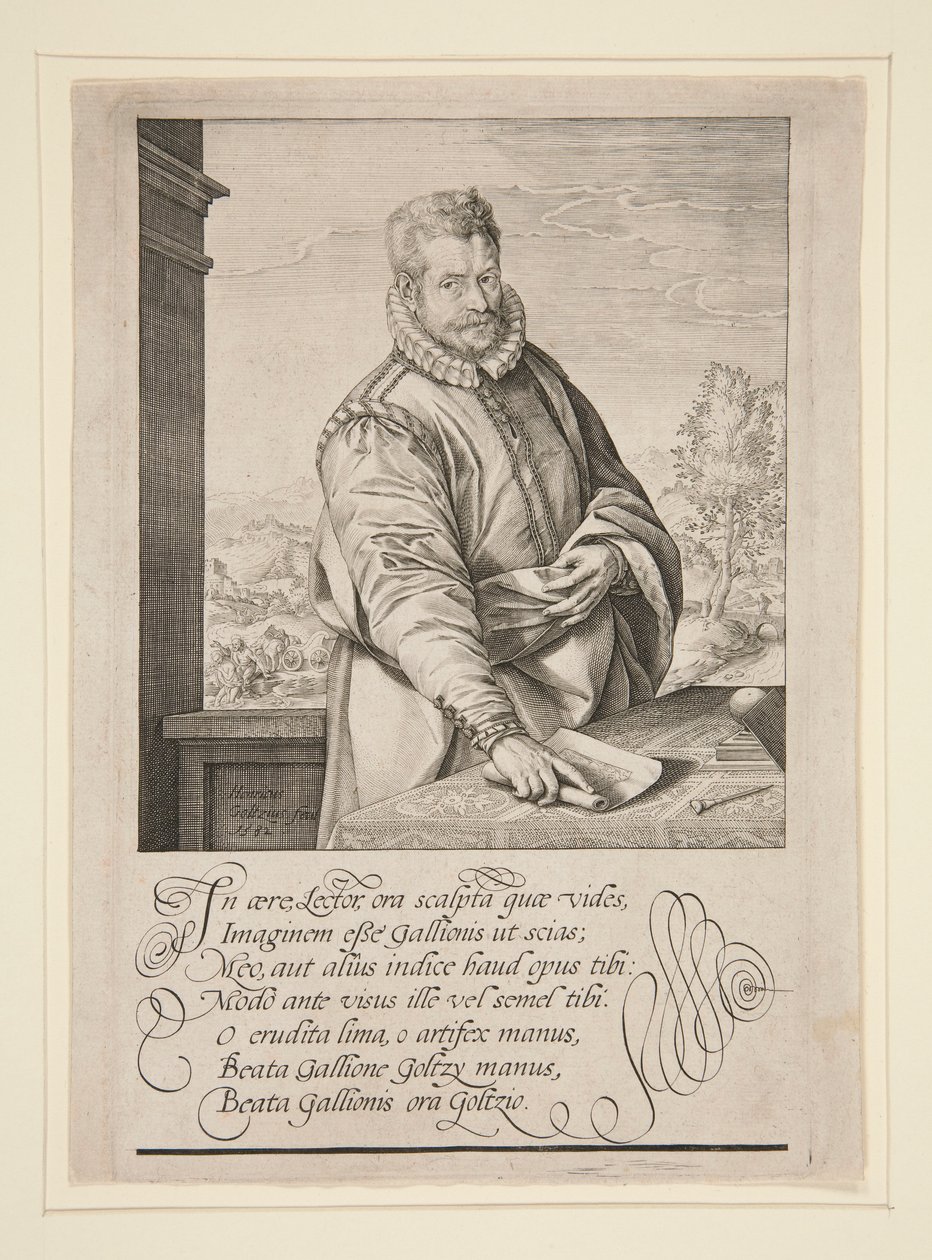 Portrett av Philip Galle av Hendrick Goltzius