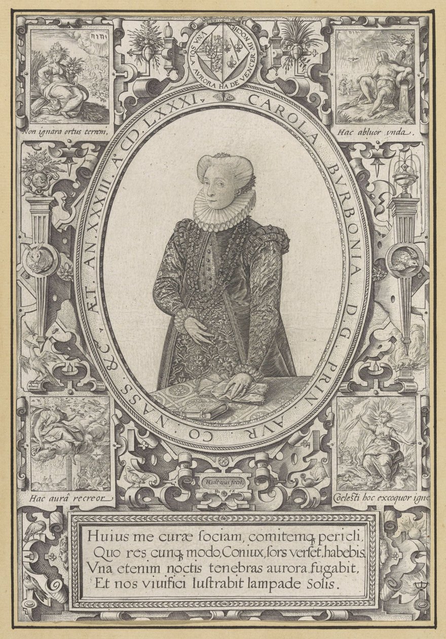 Portrett av Charlotte av Bourbon av Hendrick Goltzius