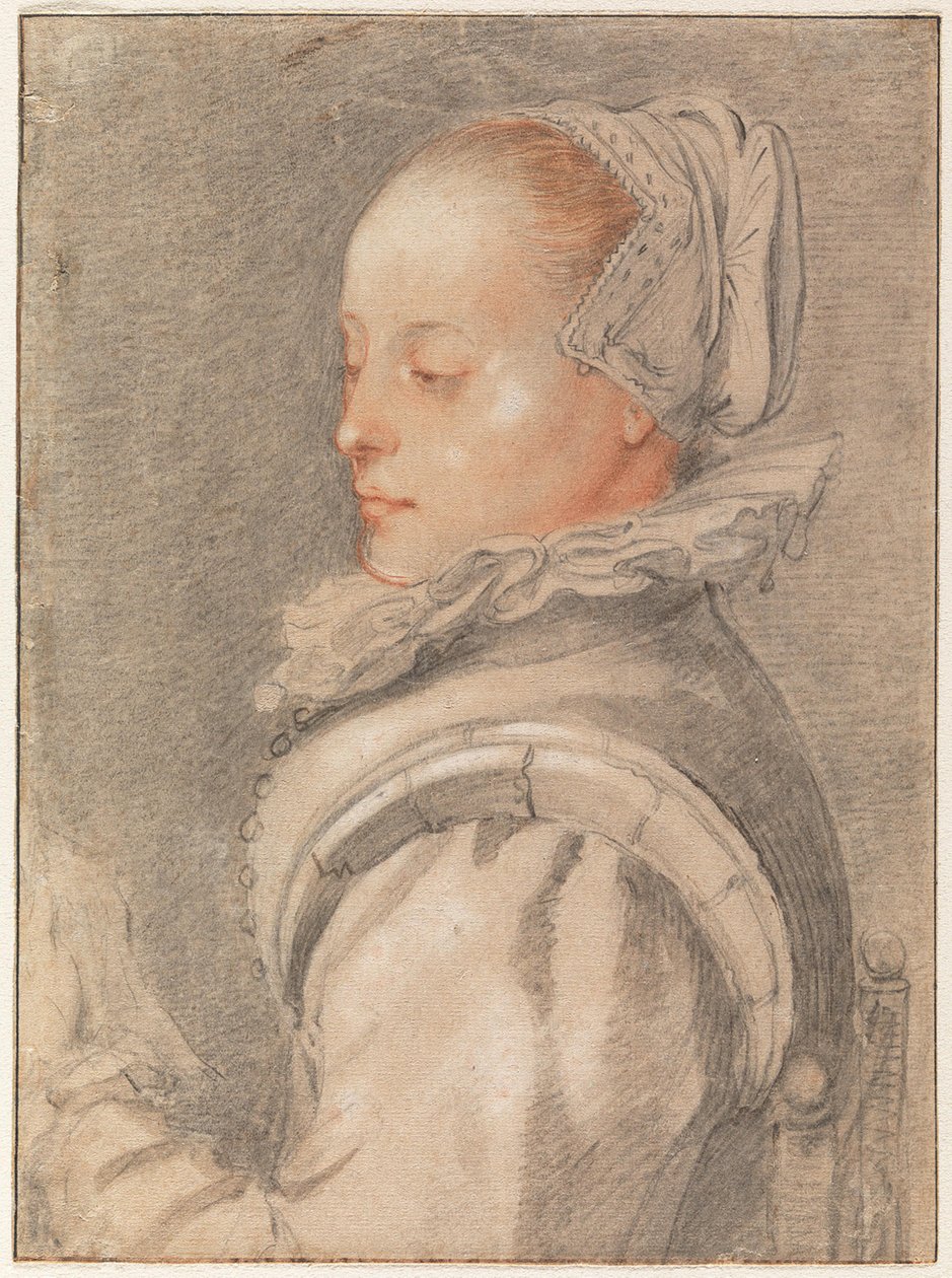 Portrett av en ung kvinne av Hendrick Goltzius