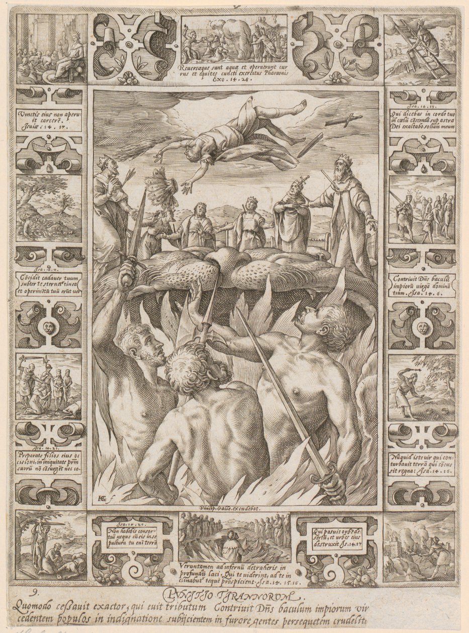 Punitio tirannorum, blad 9 i serien «Allegorier over den kristne tro» av Hendrick Goltzius