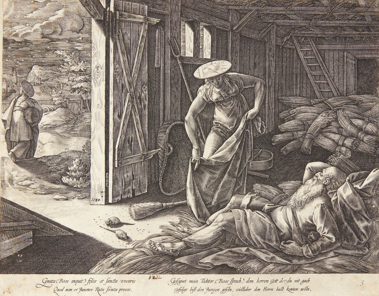 Rut og Boas på treskeplassen av Hendrick Goltzius