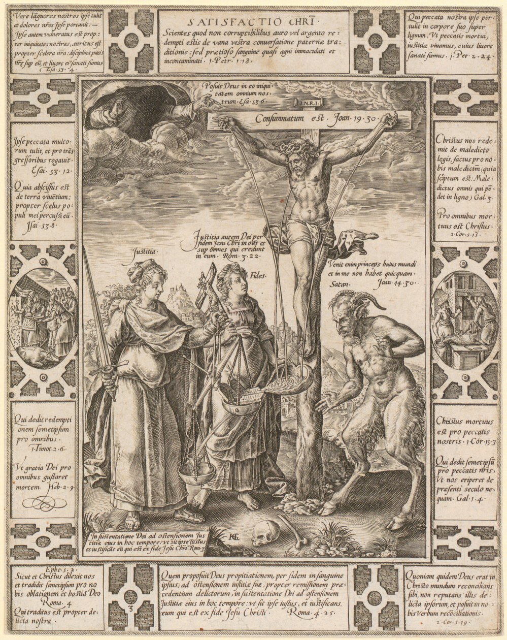 Satisfactio Christi, blad 3 fra serien «Allegorier over den kristne tro» av Hendrick Goltzius