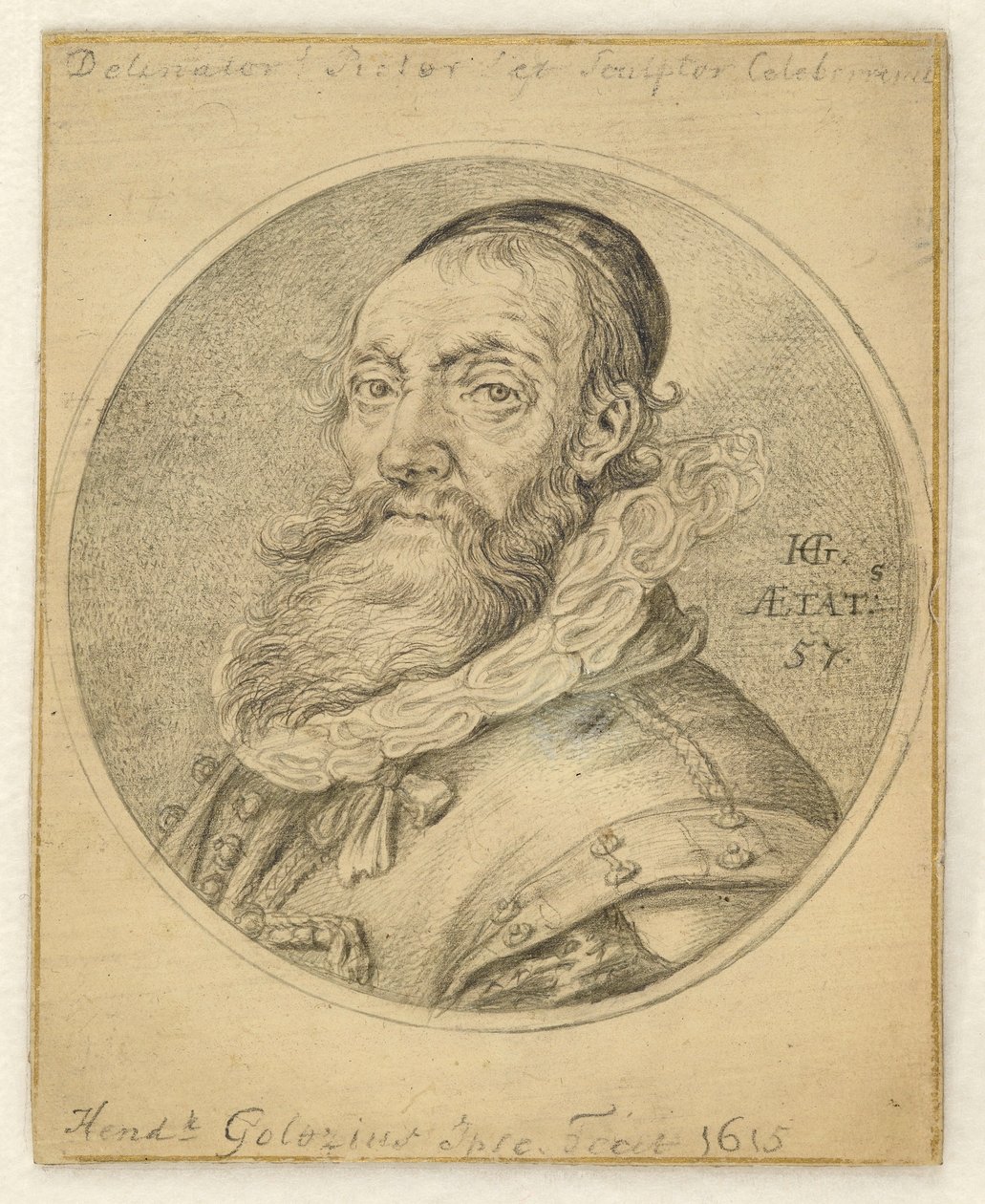 Selvportrett. Rundt i et rektangel av Hendrick Goltzius