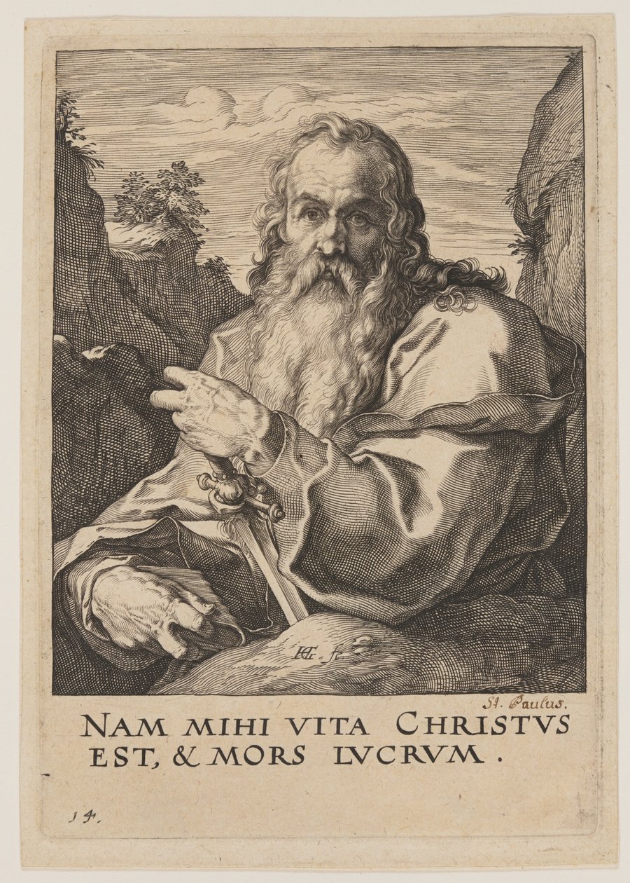 St. Paulus, fra Kristus, apostlene og St. Paulus med trosbekjennelsen av Hendrick Goltzius