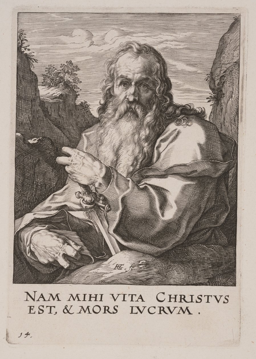 St. Paulus, fra Kristus, apostlene og St. Paulus med trosbekjennelsen av Hendrick Goltzius