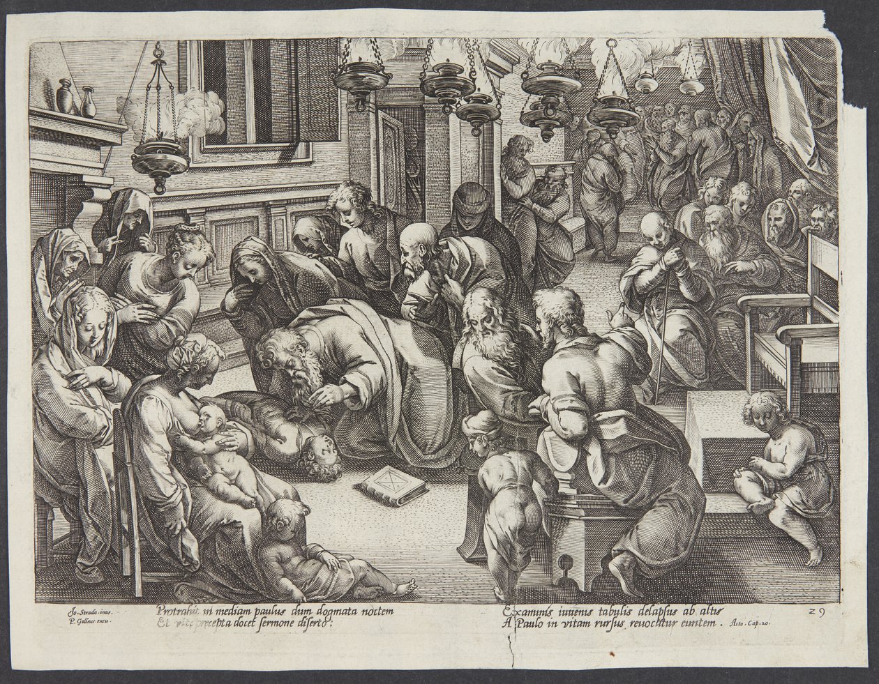St. Paulus oppdro Eutykus av Hendrick Goltzius
