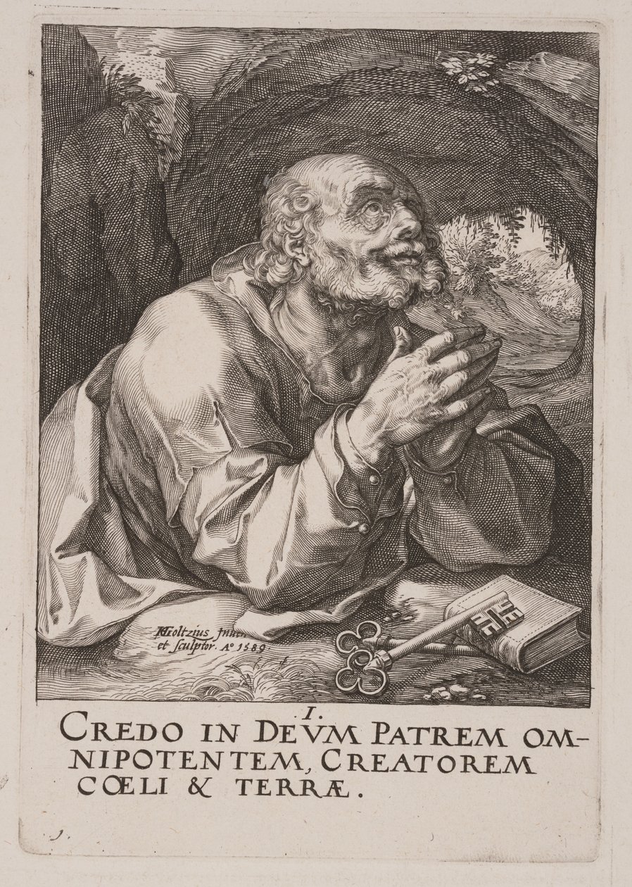 St. Peter, fra Kristus, apostlene og St. Paulus med trosbekjennelsen av Hendrick Goltzius