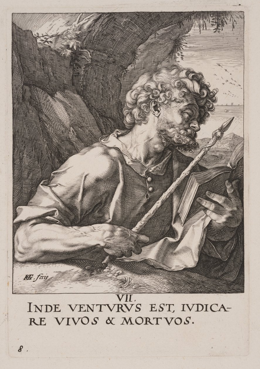 St. Thomas, fra Kristus, apostlene og St. Paulus med trosbekjennelsen av Hendrick Goltzius