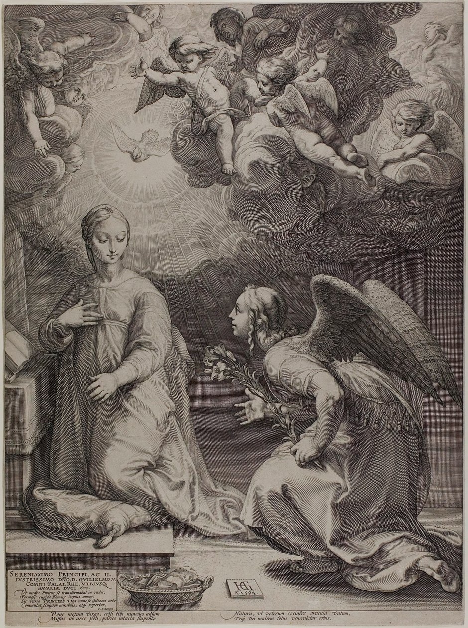 Bebudelsen, plate en fra The Birth and Early Life of Christ av Hendrick Goltzius