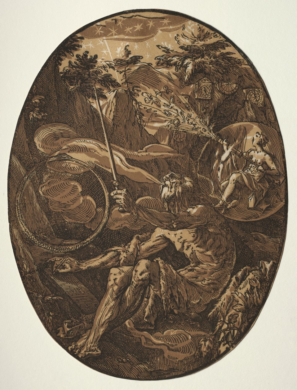 The Deities: Demogorgon in the Cave of Eternity av Hendrick Goltzius