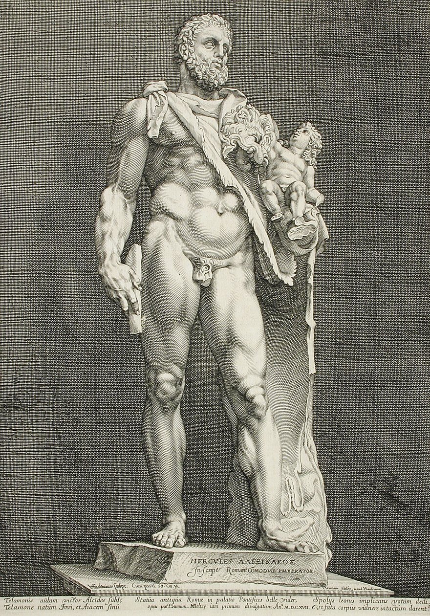 Keiser Commodus som Herkules av Hendrick Goltzius