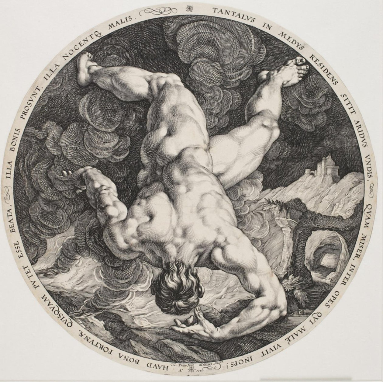 The Four Disgracers - Tantalus av Hendrick Goltzius